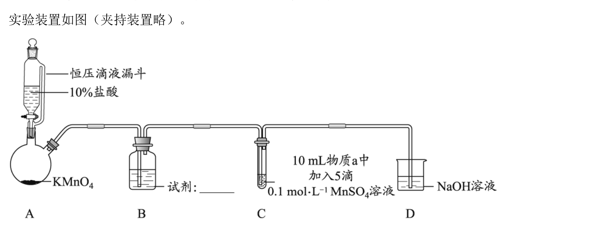 Apparatus for the reaction of chlorine with manganese(II) compounds