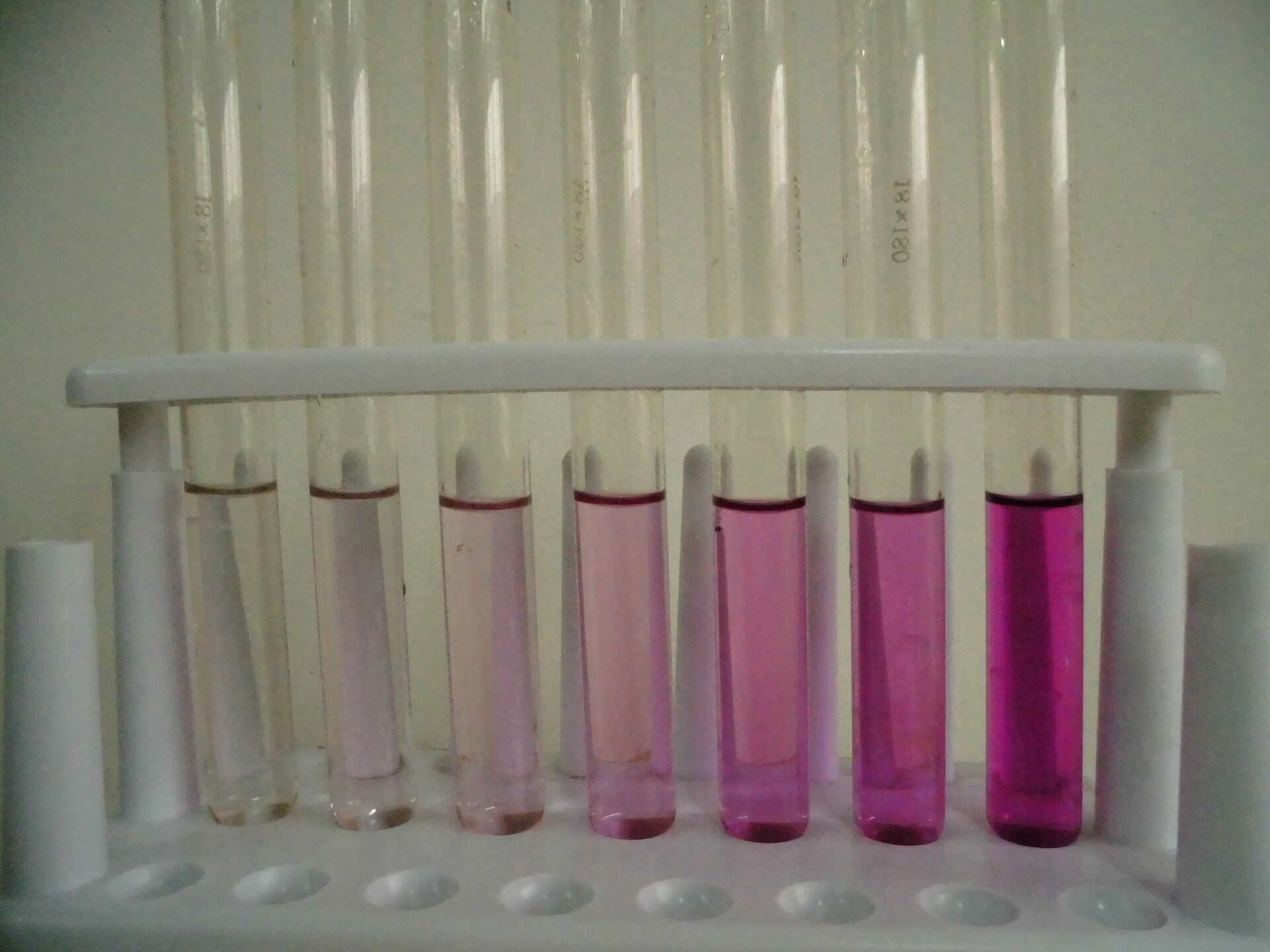Potassium permanganate solutions at different concentrations